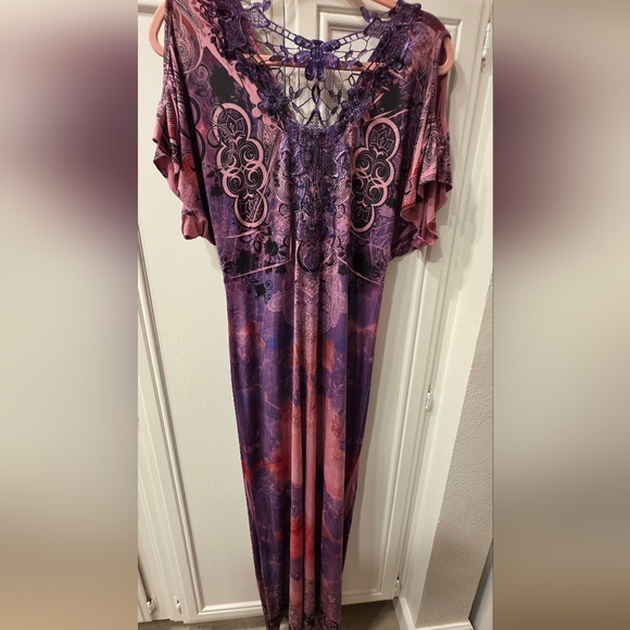 ONE WORLD Pink and Purple Women's Dress - Picture 8 of 15